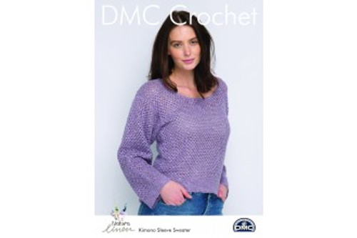 DMC Crochet Pattern: DMC Natura Linen Kimono Sleeve Sweater 