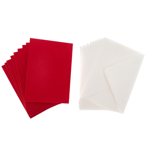 10 Single fold Cards A6 Red  105mm x 147mm