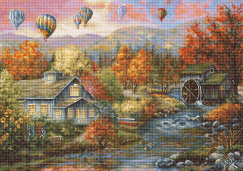 Autumn Creek Mill Counted Cross Stitch Kit by Luca-S