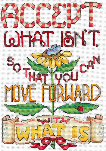 Accept & Move Forward Cross Stitch Chart only by Mary Engelbreit