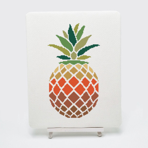 Geometric Pineapple Cross stitch Kit by Meloca Designs