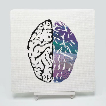 Brain Cross Stitch Kit by Meloca Designs