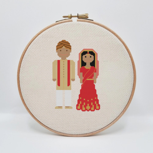 Melocharacters: The Wedding Edition Cross Stitch Kit by Meloca Designs