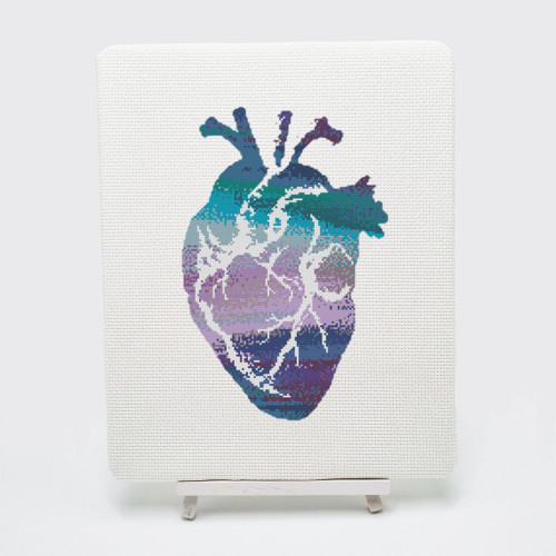 Anatomical Heart Cross Stitch Kit By Meloca Design