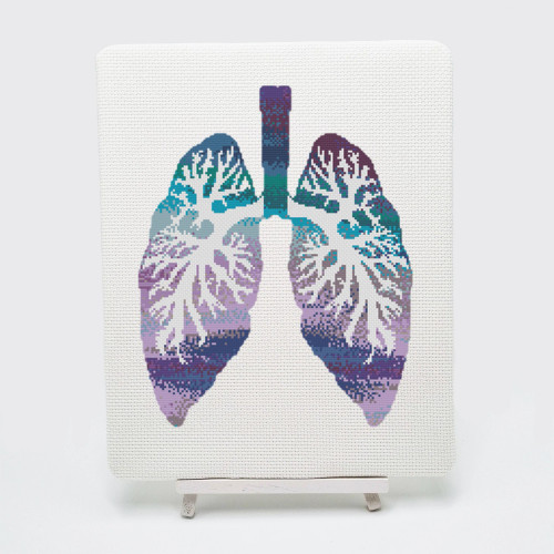 Watercolour Lungs Cross Stitch Kit By Meloca Designs