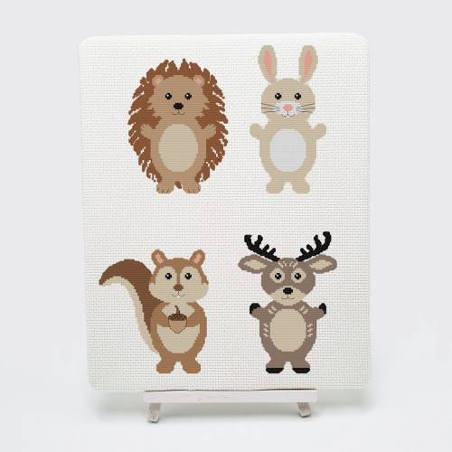 Woodland Animals 3 Cross Stitch Kit By Meloca Designs