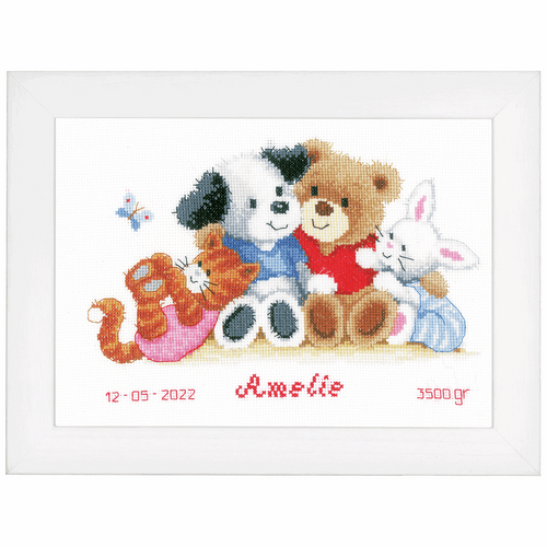 Animal Friends Cross Stitch Kit by Vervaco