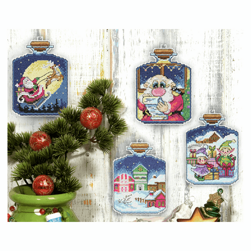 Christmas Ornaments: Set of 4 Counted Cross Stitch Kit By Orchidea