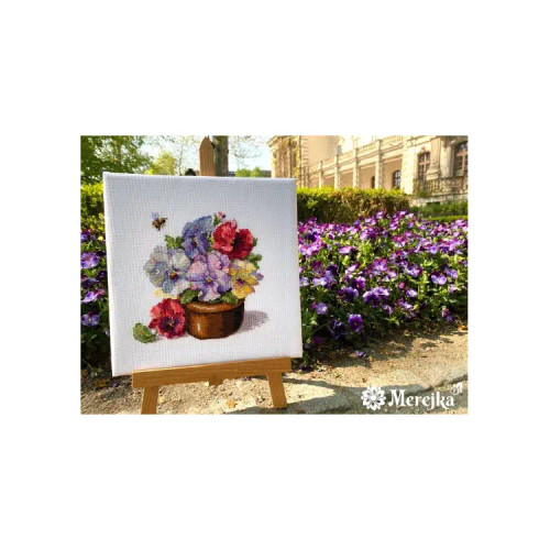 Spring Pansies Cross Stitch Kit by Merejka