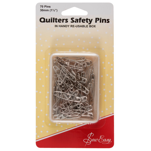 Safety Pins: Quilter's: Open-Plated: 30mm