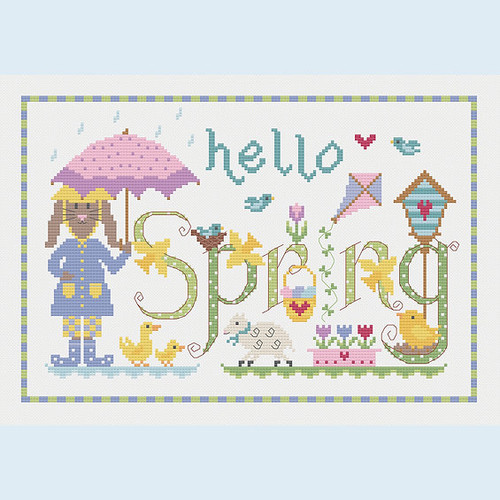 Hello Spring cross stitch chart only by Nia