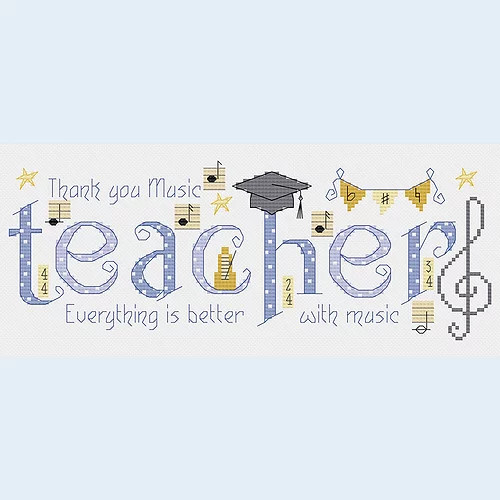  Music Teacher cross stitch chart only by Nia