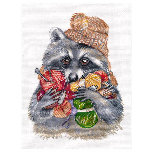 Raccoon Needleworker Cross Stitch Kit by Oven