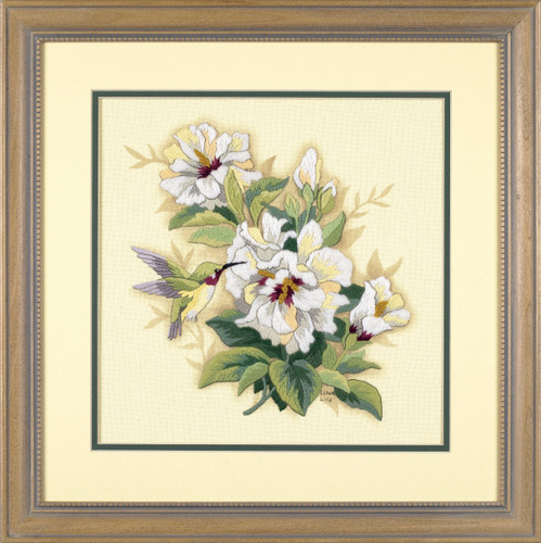 Hibiscus Embroidery Kit: Crewel: