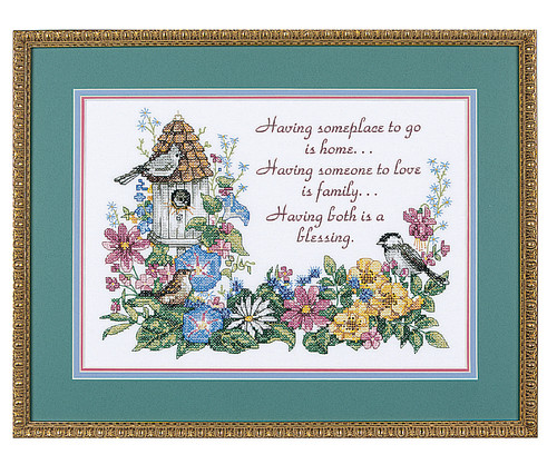 Flowery Verse Stamped Cross Stitch Kit By Dimensions