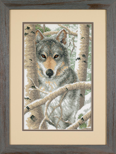 Wintry Wolf Stamped Cross Stitch Kit by Dimensions