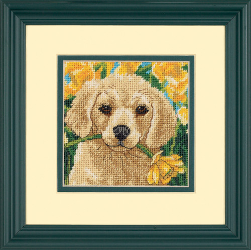 Puppy Mischief Mini Needlepoint Kit by Dimensions