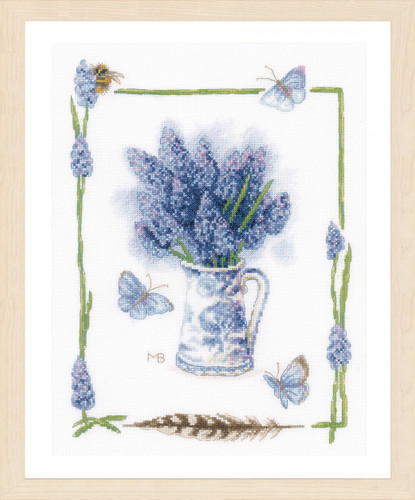 Blue Grapes Counted Cross Stitch Kit by Lanarte