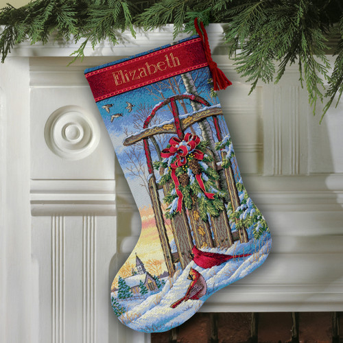 Christmas Sled Stocking Counted Cross Stitch Kit by Dimensions