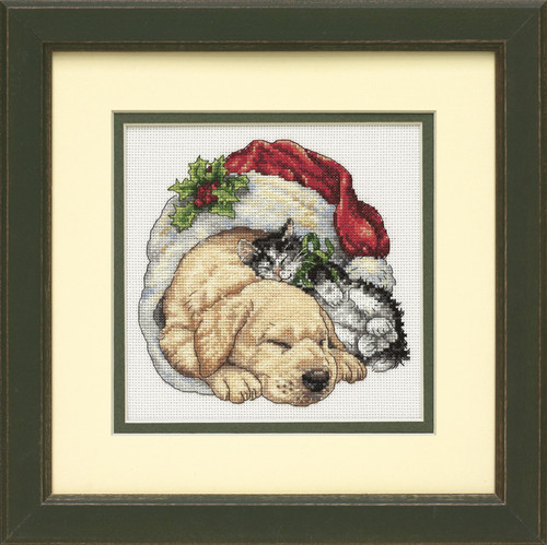 Christmas Morning Pets Counted Cross Stitch By Dimensions
