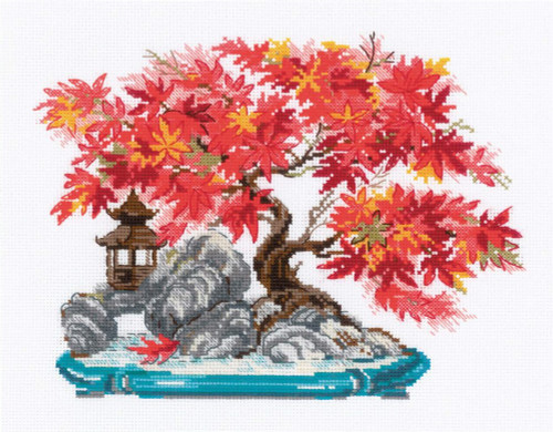 Autumn Bonsai Counted Cross Stitch Kit By Riolis