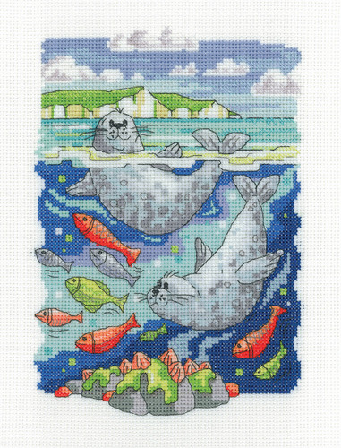 Seals cross stitch kit by Heritage Crafts