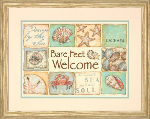 Bare Feet Welcome Stamped Cross Stitch by Dimensions