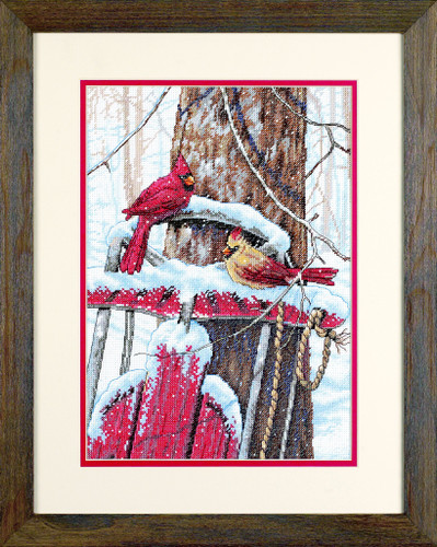 Cardinals on Sled Counted Cross Stitch Kit by Dimensions