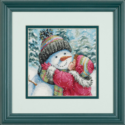 A Kiss for Snowman Gold Petite: Counted Cross Stitch by Dimensions