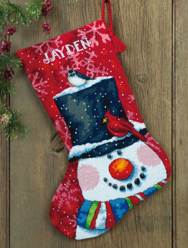 Snowman and Friend Stocking Needlepoint Kit by Dimensions