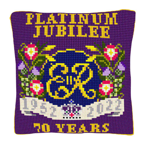 Floral Platinum Jubilee Cushion Tapestry Kit By Briganita