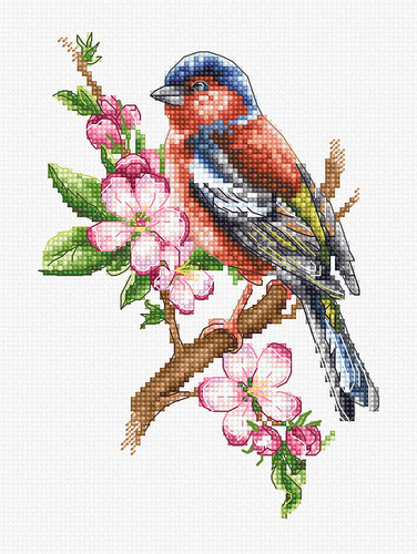 Chaffinch Bird Counted Cross Stitch Kit By Luca S