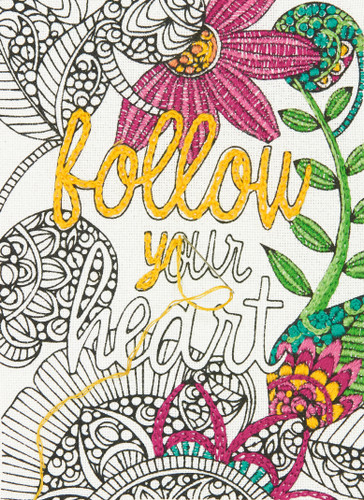 Follow Your Heart Crewel Embroidery Kit by Dimensions