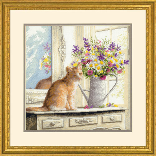 Kitten in the Window Counted Cross Stitch Kit by Dimensions