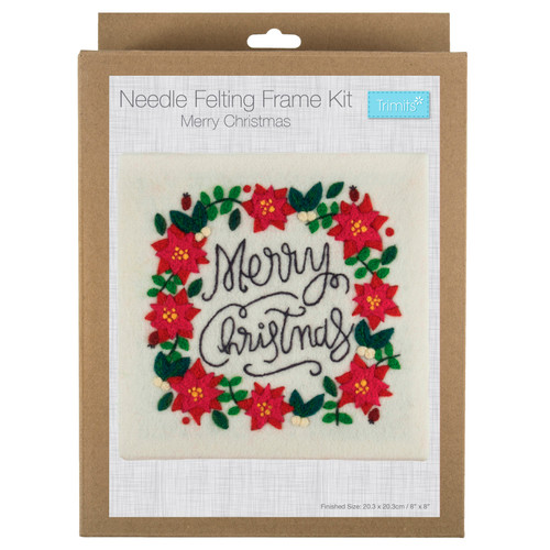 Needle Felting Kit with Frame: Merry Christmas