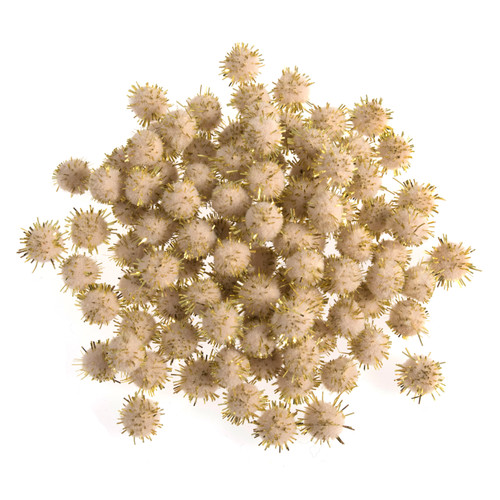 Pom Poms: 0.7cm: Metallic Gold: Pack of 100 by Trimits