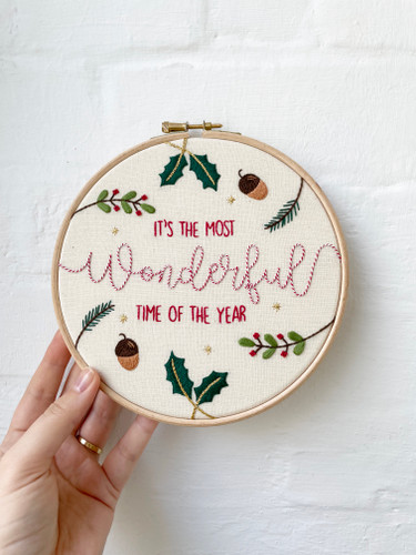 Wonderful Time Embroidery Hoop Kit By Anchor