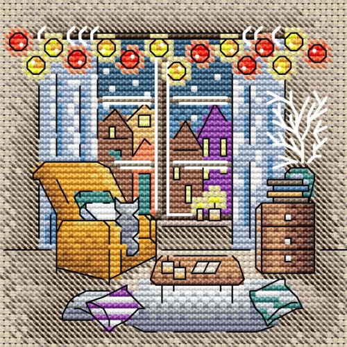 Cosy Corner Counted Cross Stitch Kit By MP Studia