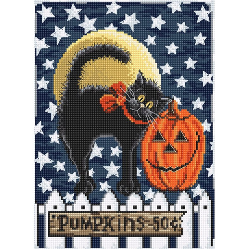 Don't Be A Scaredy Cat! Counted Cross Stitch Kit By Letistitch