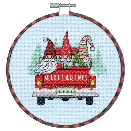 Red Truck Gnomes Counted Cross Stitch Kit by DImensions