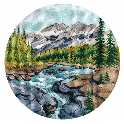 Johnston Canyon Canada Counted Cross Stitch Kit By Oven