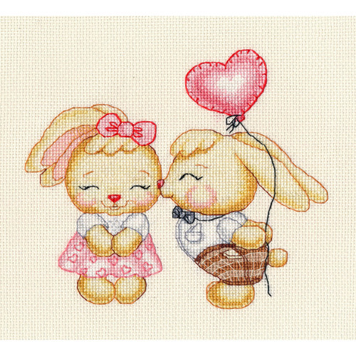 Bunnies In Love Counted Cross Stitch Kit By Oven