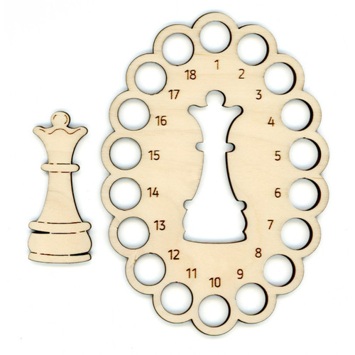 Chess Queen Plywood Thread Organiser with 1 Spool by MP Studia