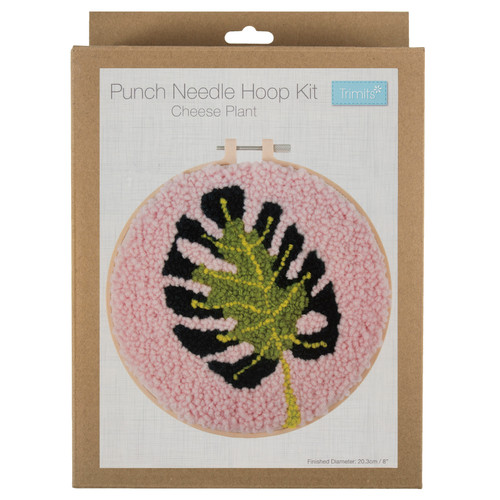 Punch Needle Kit: Yarn and Hoop: Cheese Plant