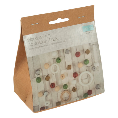 Macramé Wooden Accessories Starter Pack: Christmas: 33 Pieces by Trimits