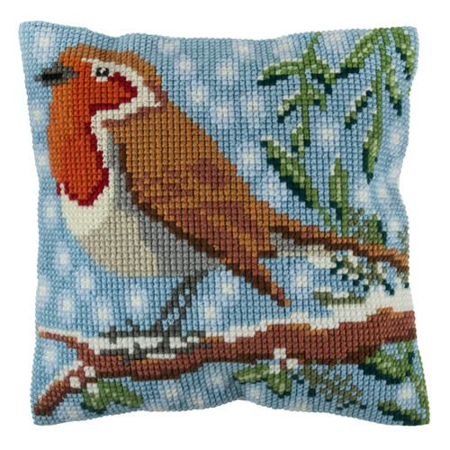 Robin Cushion Cross Stitch Kit by Trimits