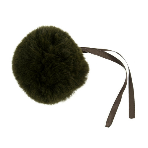 Pom Pom: Faux Fur: Large: 11cm: 1 Piece: Khaki by Trimits