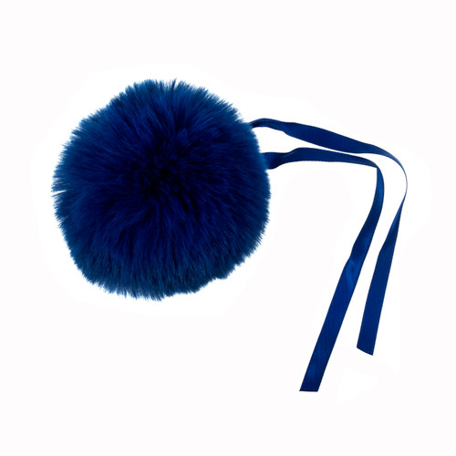 Pom Pom: Faux Fur: 11cm: 1 Piece: Blue