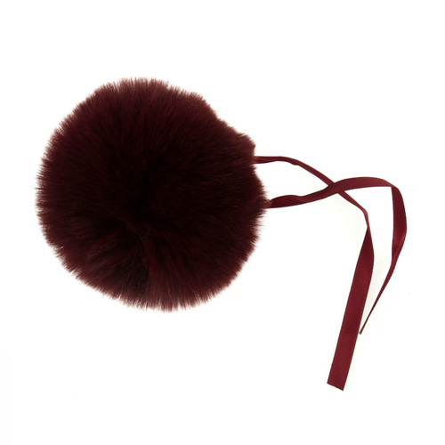 Pom Pom: Faux Fur: Large: 11cm: 1 Piece: Burgundy