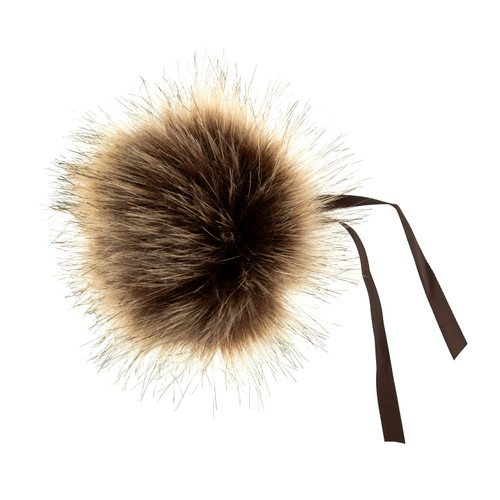 Pom Pom: Faux Fur Tipped: 11cm: 1 Piece: Brown